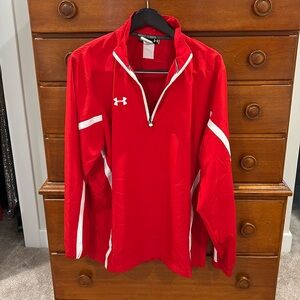Under Armour large Red lightweight quarter zip